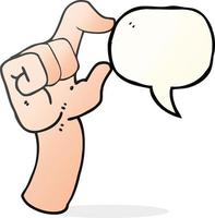 bulle de dialogue dessin animé main faisant un geste de petitesse vecteur