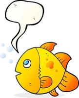 poisson de dessin animé de bulle de discours vecteur