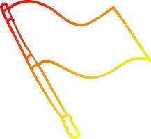 drapeau de dessin animé de dessin de ligne de gradient chaud vecteur
