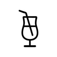 vecteur d'icône de cocktail. illustration de symbole de contour isolé