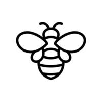 vecteur d'icône d'abeille. illustration de symbole de contour isolé