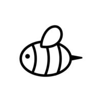 vecteur d'icône d'abeille. illustration de symbole de contour isolé