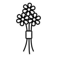 fleurs dans le vecteur d'icône de pot. illustration de symbole de contour isolé