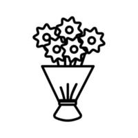 fleurs pour le vecteur d'icône fille. illustration de symbole de contour isolé