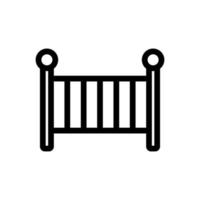 vecteur d'icône de lit de bébé. illustration de symbole de contour isolé