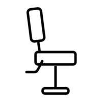 chaise dans le vecteur d'icône de salon de coiffure. illustration de symbole de contour isolé
