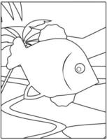 page de coloriage des animaux de la mer pour les enfants. illustration vectorielle de poisson. vecteur