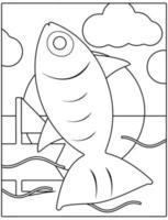 page de coloriage des animaux de la mer pour les enfants. illustration vectorielle de poisson. vecteur