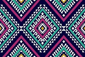 motif sans couture ethnique géométrique coloré traditionnel. style tribal. conception pour le fond, tapis, papier peint, vêtements, emballage, batik, tissu, vecteur, illustration, broderie. vecteur