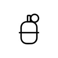 vecteur d'icône de grenade de l'armée. illustration de symbole de contour isolé