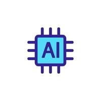 vecteur d'icône d'intelligence artificielle. illustration de symbole de contour isolé