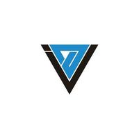 triangle abstrait lettre iv ligne géométrique logo vecteur