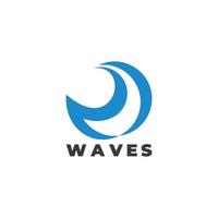 lettre r blue waves motion logo géométrique vecteur