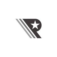 lettre rp star motion stripes symbole géométrique logo vecteur