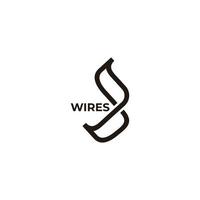 lettre b abstract infinity wires line logo vector