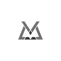 lettre mv triangle géométrique simple vecteur logo plat