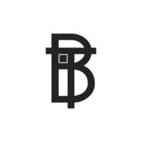 lettre tb lié ligne géométrique logo vecteur
