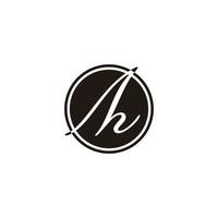 lettre h signe design cercle courbes logo vecteur