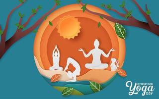 affiche de la journée internationale du yoga vecteur