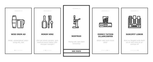 icônes d'intégration d'équipement de café set vector