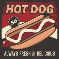 affiche de signalisation de hot dog vecteur