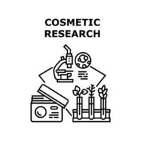 illustration noire de concept de laboratoire de recherche cosmétique vecteur
