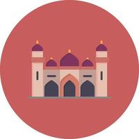 mosquée cercle plat multicolore vecteur