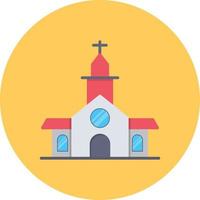 église plat cercle multicolore vecteur