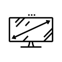 diagonale, écran ordinateur, ligne, icône, vecteur, illustration vecteur