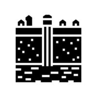 illustration vectorielle de l'icône du glyphe d'extraction des eaux souterraines vecteur