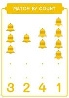 match au compte de cloche, jeu pour enfants. illustration vectorielle, feuille de calcul imprimable vecteur