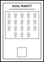 combien de diable, jeu pour enfants. illustration vectorielle, feuille de calcul imprimable vecteur