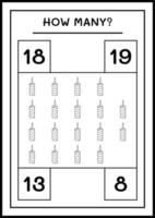 combien de bougie de noël, jeu pour enfants. illustration vectorielle, feuille de calcul imprimable vecteur