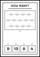 combien de citrouille, jeu pour enfants. illustration vectorielle, feuille de calcul imprimable vecteur