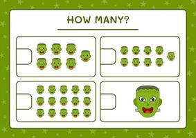 combien de monstre, jeu pour enfants. illustration vectorielle, feuille de calcul imprimable vecteur