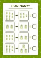 combien de lanterne, jeu pour enfants. illustration vectorielle, feuille de calcul imprimable vecteur