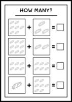 combien de bonbons, jeu pour enfants. illustration vectorielle, feuille de calcul imprimable vecteur