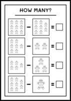 combien de biscuits au pain d'épice, jeu pour les enfants. illustration vectorielle, feuille de calcul imprimable vecteur