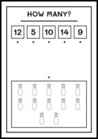 combien de lumières de noël, jeu pour enfants. illustration vectorielle, feuille de calcul imprimable vecteur