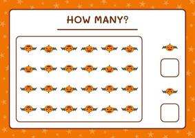 combien de citrouille, jeu pour enfants. illustration vectorielle, feuille de calcul imprimable vecteur