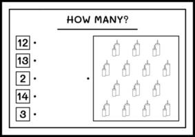 combien de bougie de noël, jeu pour enfants. illustration vectorielle, feuille de calcul imprimable vecteur