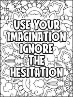 page de coloriage de citations de motivation. page de coloriage de citations inspirantes. page de coloriage des citations affirmatives. citations positives. ondes positives. page de coloriage de gros mots. typographie motivationnelle. vecteur