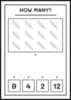 combien de couteau, jeu pour enfants. illustration vectorielle, feuille de calcul imprimable vecteur