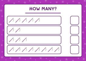 combien de faucille, jeu pour les enfants. illustration vectorielle, feuille de calcul imprimable vecteur