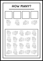 combien de maison, jeu pour enfants. illustration vectorielle, feuille de calcul imprimable vecteur