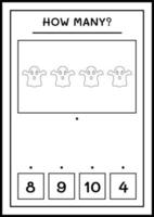 combien de fantômes, jeu pour enfants. illustration vectorielle, feuille de calcul imprimable vecteur