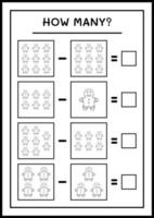 combien de biscuits au pain d'épice, jeu pour les enfants. illustration vectorielle, feuille de calcul imprimable vecteur