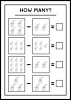 combien de souche avec hache, jeu pour enfants. illustration vectorielle, feuille de calcul imprimable vecteur