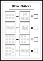 combien de crâne, jeu pour enfants. illustration vectorielle, feuille de calcul imprimable vecteur