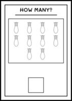 combien de lumières de noël, jeu pour enfants. illustration vectorielle, feuille de calcul imprimable vecteur